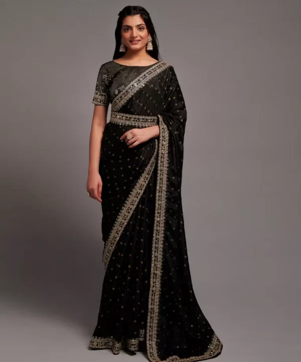 Black Color Bridesmaids Saree