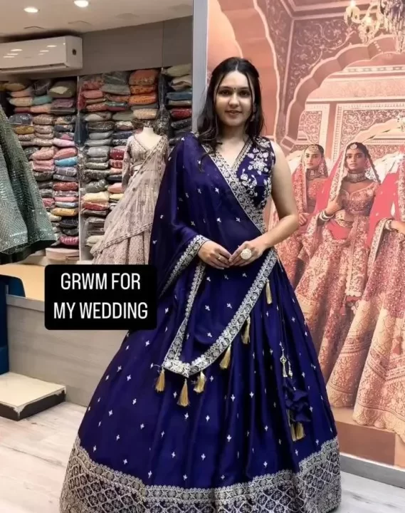 Blue Bridal Lehenga Choli